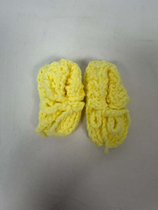 Handmade Other - Handmade Crochet Baby Booties Newborn Yellow Yarn